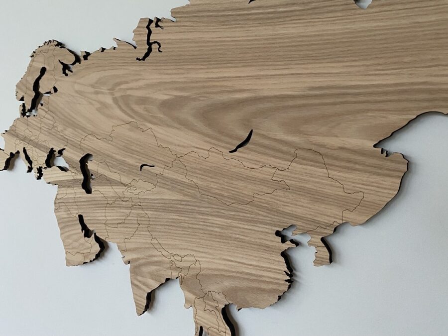 Wooden world map-Wooden map-ash wood-wall decor-map it studio